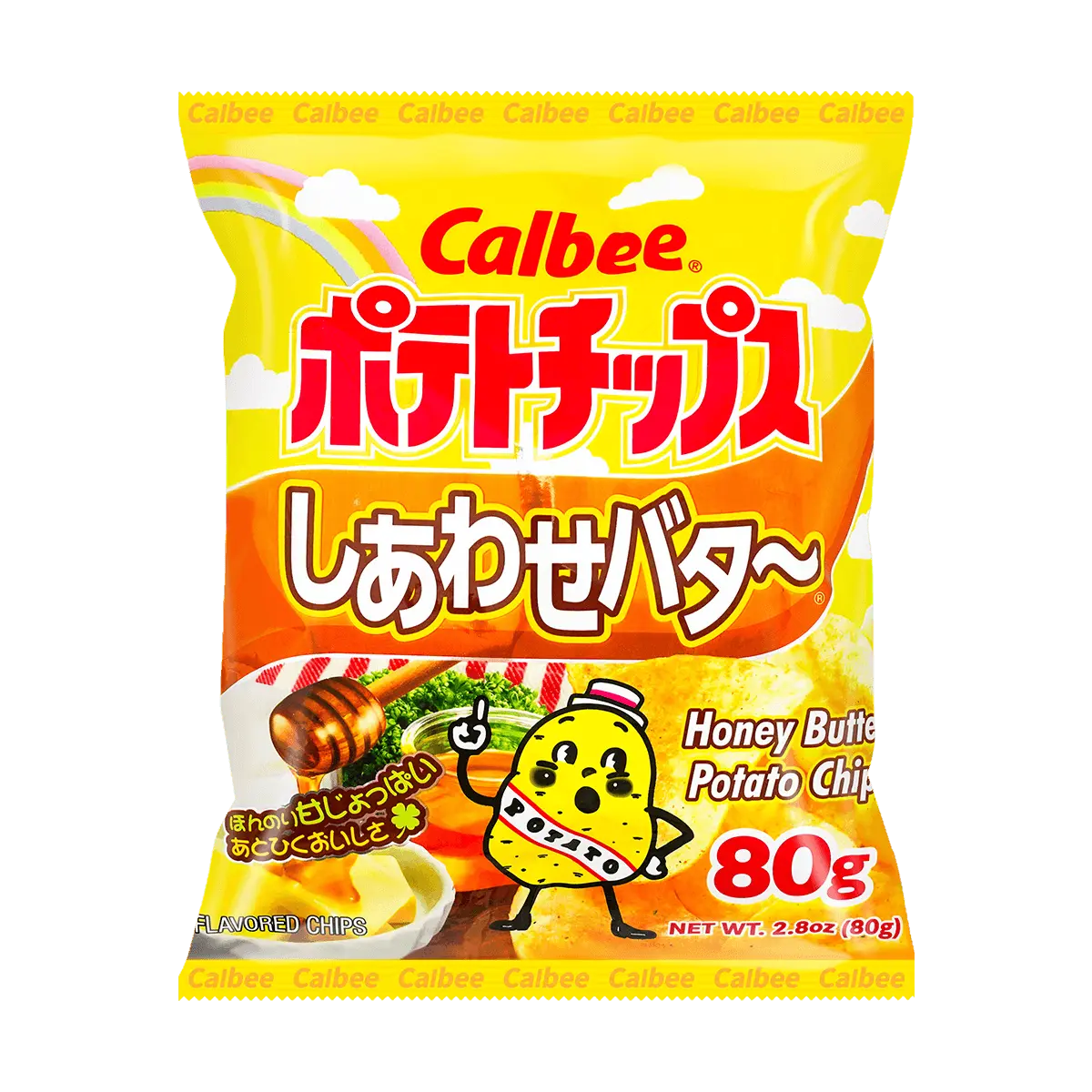 Calbee Honey Butter Potato Chips 80g - Classic Japanese Snack, Original Cut, Crispy & Savory