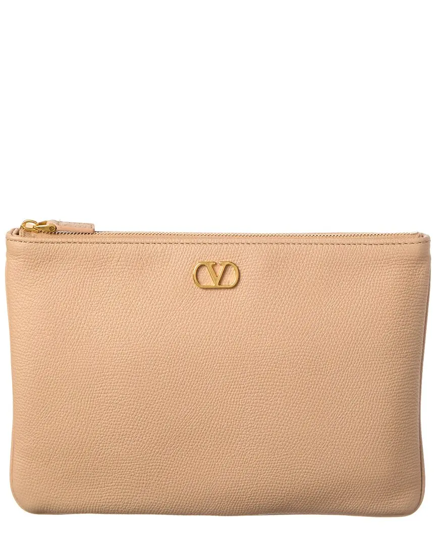 Valentino Vlogo Signature Leather Pouch