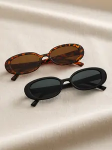 2 Pairs Summer Oval Frame Eyeglasses, New Stylish Travel Accessories for Women & Men, Retro Lightweight Eyewear for Outdoor Activists, Ideal Gift, Suitable for Holiday Outfits, Street Photography, Music Festivals and Parties