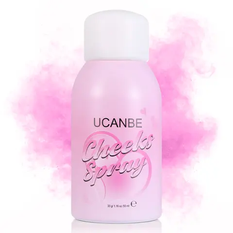UCANBE Moisture-Boosted Colored Liquid Blush Spray Makeup Product with Puff - Smooth Baby Glow for Cheeks, Soft Pigmented, Buildable, Blendable, Breathable, Talc-Free, Dewy Finish (1.16 oz) - Ideal Birthday Gift for Daily Elegance
