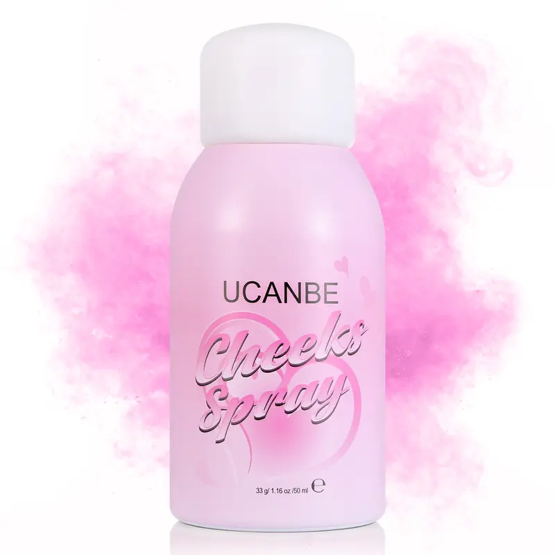 UCANBE Moisture-Boosted Colored Liquid Blush Spray Makeup Product with Puff - Smooth Baby Glow for Cheeks, Soft Pigmented, Buildable, Blendable, Breathable, Talc-Free, Dewy Finish (1.16 oz) - Ideal Birthday Gift for Daily Elegance