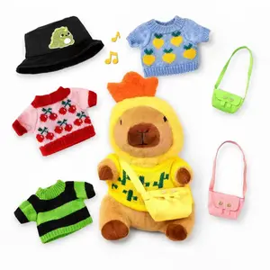 Easter Capybara Plush with 9 Clothes & Accessories, 10.2 Inch Dress Up Capybara Stuffed Animal with 2 Hats, 4 Sweaters & 3 Bags, Cute Birthday Gift for Girls Boys gorgeous doll