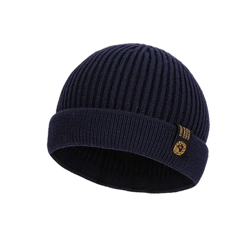 Winter warm knitted melon fur hat outdoor cycling cold protection ear protection pullover hat men's simple versatile wool hat