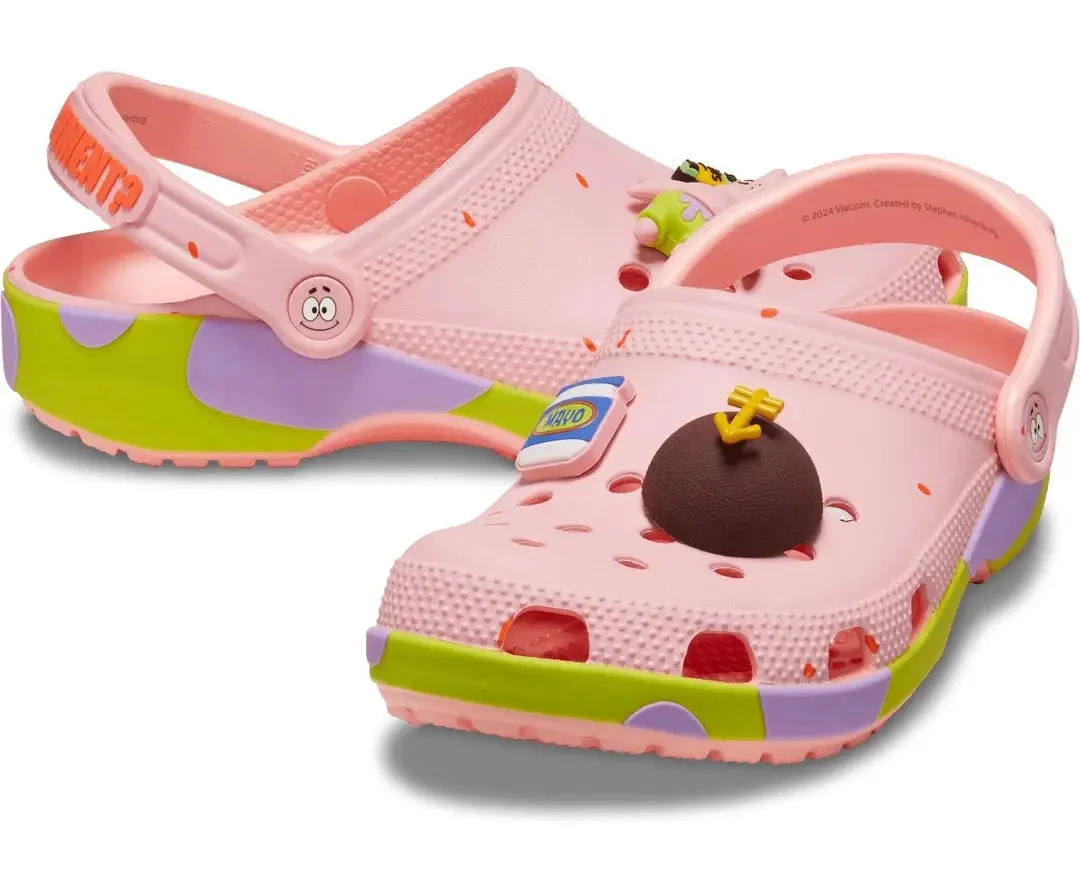 Crocs Men's SpongeBob Patrick Classic Clogs - 209479-737, Size 11, Pink Footwear, Casual Wear Slide Shoes, JAX2121