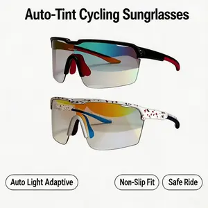 Photochromic Cycling Sunglasses, Auto-Darkening & Light-Adaptive, Non-Slip Sport Fit, UV400 Protection, Impact-Resistant Lenses, Multiple Styles for Men & Women – Ideal for Road Biking, Mountain Biking, Running, Driving & Outdoor Sports