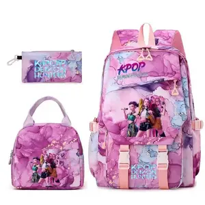 3-PC Backpack for Middle & High School Girls Back-to-School Student Bookbag: Large Capacity, Weight- Reducing, and Spine-Protective