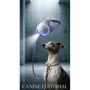 Retractable Spotlight Dog Collar Traction Rope Leash