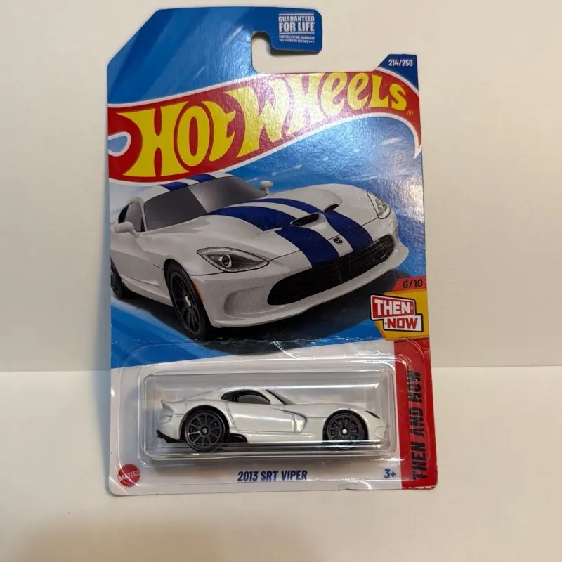 Hot Wheels 2013 SRT Viper, Then and Now Series 6/10, 224/250 White-Blue Die-Cast Car, New