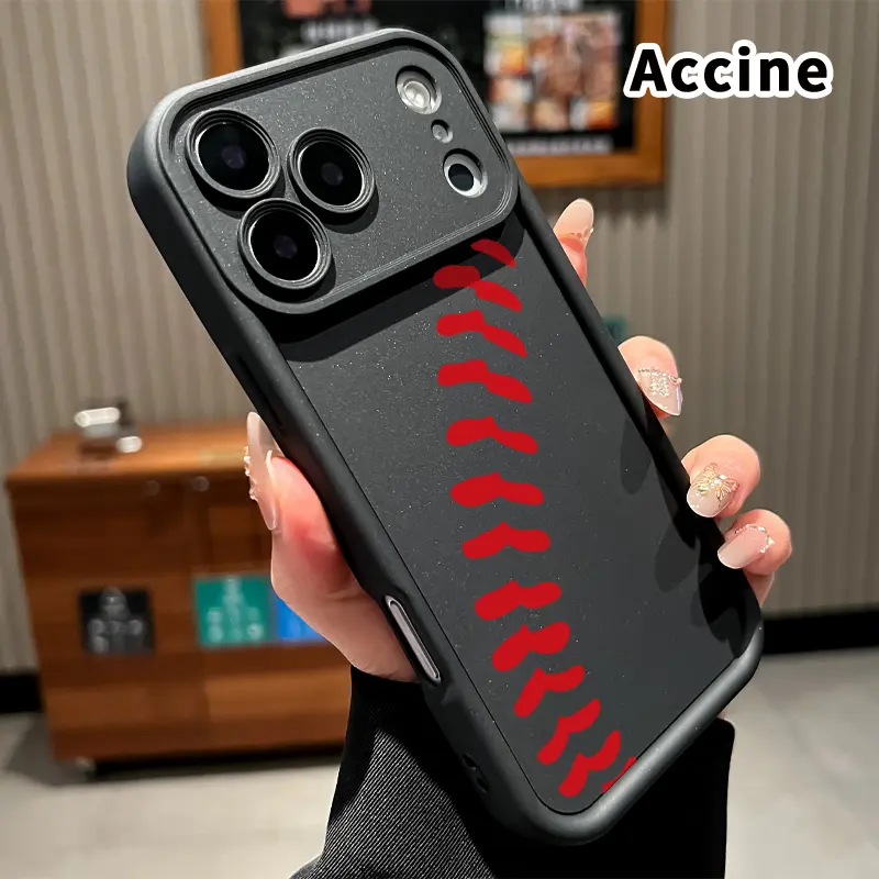 Phone Case for iPhone 17 Pro Max 16 15 14 Plus 13 12 Mini 11 XR X XS Air E Baseball stitch grace Pattern Pocket-Friendly Shockproof Silicone Protective Soft Smartphone Casing