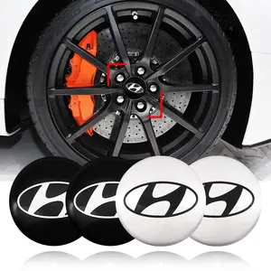 4 Pack 56mm Car Wheel Center HUB Caps Stickers, Car Decals, Vehicle Exterior Decoration, Durable Scratch-Resistant Material, Personalized Custom Fit for Hyundai Cars Accessories