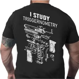 I Study Triggernometry T-Shirt, Funny Gun Shirt for Men, 2nd Amendment Gift, Tactical Firearm Tee, Pro Gun Rights Shirt, Military Humor Gift