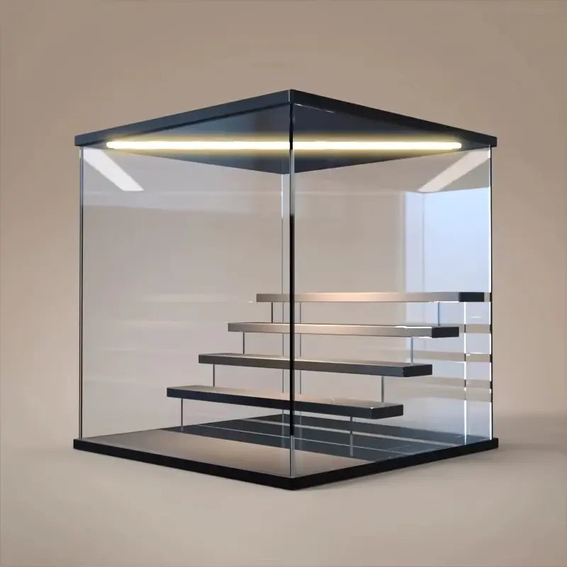 4-Layer LED Illuminated Acrylic Display Cabinet - Removable Blind Box Handmade Acrylic Display Cabinet, Suitable for Displaying Anime And Cartoon Characters