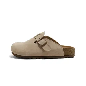 Men's Women's Adjustable Buckle Potato Shoes Suede Clogs Mens Leather Mules Cork Footbed Sandals trending