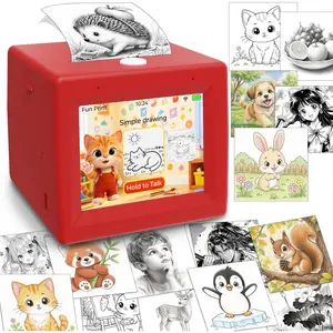 AI Mini Sticker Printer Toy for Kids Interactive Voice Controlled Portable Thermal Inkless Sticker Maker Machine for DIY Arts and Crafts