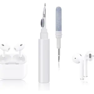 Airpods Pro1 2 3 Multi-Function Earbud Cleaning Kit, Earbud Cleaning Pen, Bluetooth Earphone Cleaning Brush, Flocking Sponge with Soft Brush, Mini Cylindrical Earphone Cleaning Tool