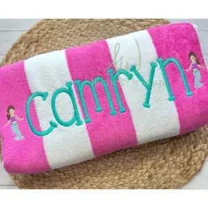 Personalized Cabana Beach Towel – Custom Embroidered Name