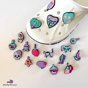 Funky Charmz Stranger Things, Ghost Town Shoe Charms Pin Badge Decor Footwear Shoe Decoration