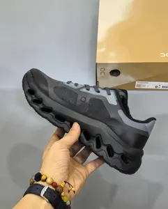 Lightweight Running Shoes Black Grey - Comfortable Sports Trainers Hexagonal Sole Gym Training Walking