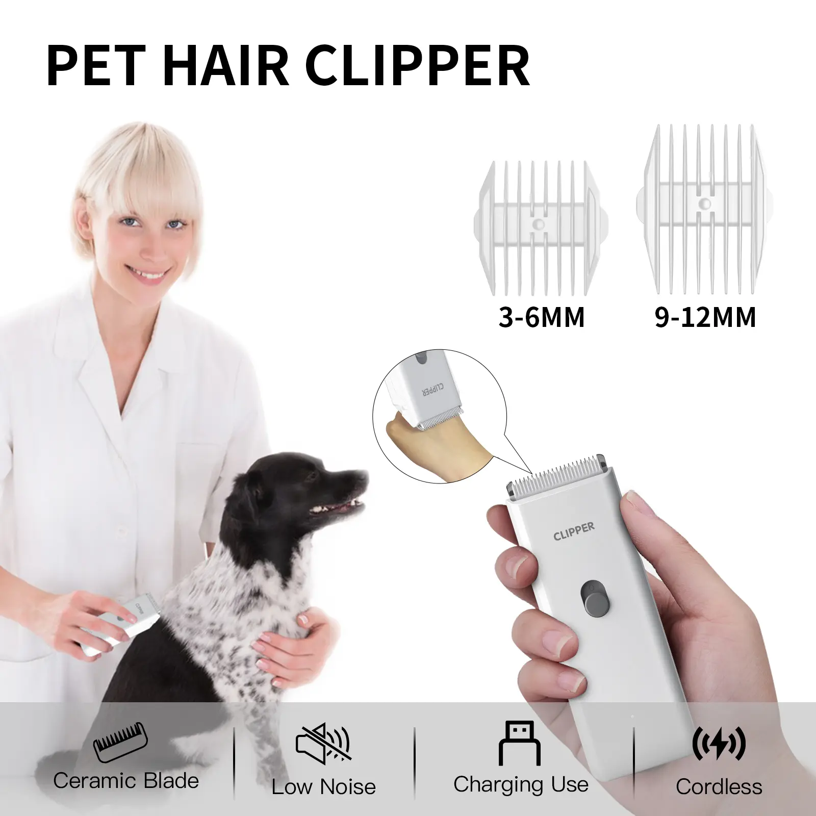Dog Clipper for Matted & Long Hair,Quiet Pet Paw Hair Trimming Groomer,Handy Cordless Rechargeable Waterproof Shaver Kits for Cats,Small Dogs & Pets Dog Clipper for Matted & Long Hair,Quiet Pet Paw Hair Trimming Groomer,Handy Cordless Rechargeable Waterproof Shaver Kits for Cats,Small Dogs & Pets