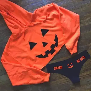 2-Piece Cropped Hoodie & Panty JackOLantern Sets
