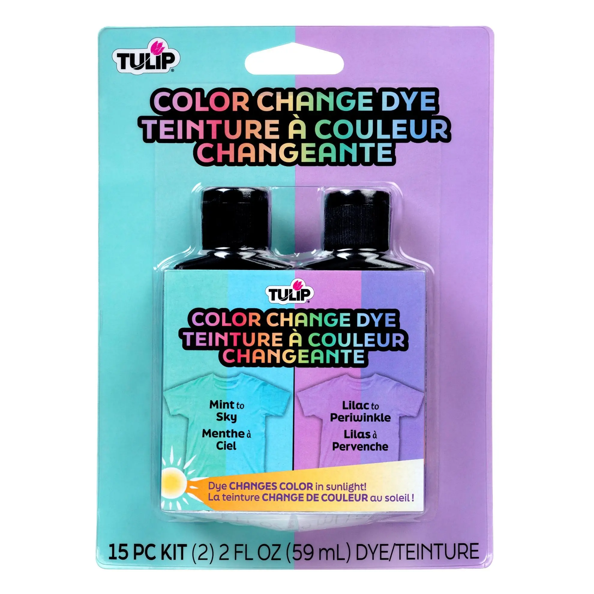 TULIP Color Change Dye Craft DIY Kit, 2 oz 2-Pack for Unisex Adults & Youth, Mint to Sky & Lilac to Periwinkle (Candle & Soap Making Supplies)