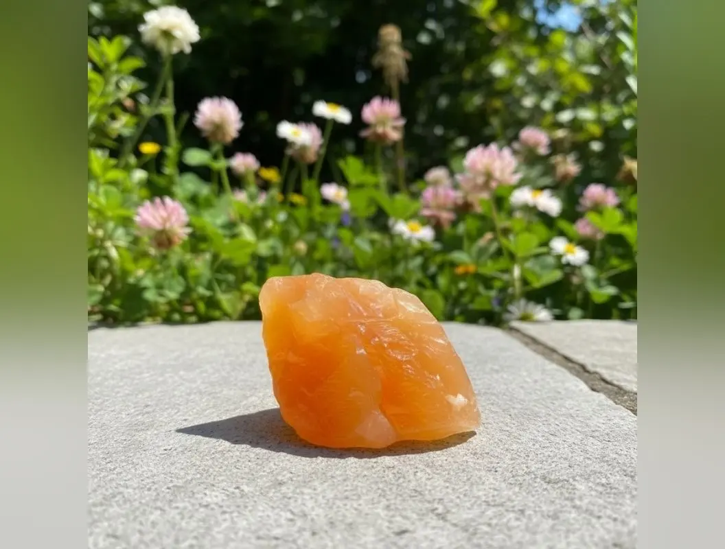 Orange Calcite AAA Grade Rough Stone Polished