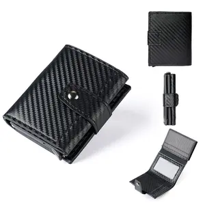 Unisex Auto Pop-Up Credit Card Holder, Men's Multi Card Slots Wallet Portable Card Case