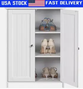 Floor Stand Storage Cabinet Cupboard with Door Pantry Home Kitchen 3Shelves New