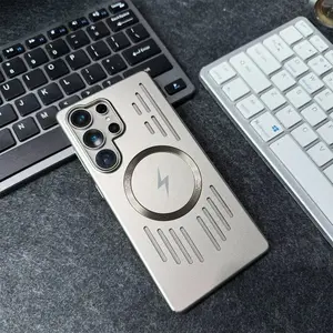 Metallic Paint Hollow Heat Dissipation Magnetic Case For Samsung S26 Edge S25 S24 S23 S26Ultra Plus A56 A55 For Magsafe PC Cover