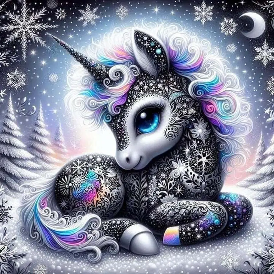 1pcs 5D DIY diamond painting kit, 5D diamond art set, Diamond art tools, Dreamy Qilin beast diamond painting set, full round diamonds DIY, mosaic, home decoration, Crafts, suitable for Halloween and Christmas, Acrylic
