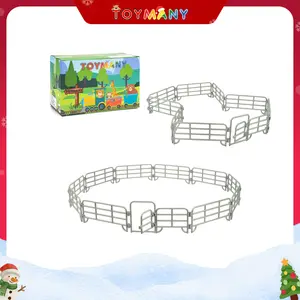 TOYMANY 20pcs Mini Toy Fence for Farm Animals – Tiny Horse Corral Plastic Fencing Model Set, Farm Barn & Paddock Accessories for Model Figures, Christmas Gift Toy for Kids & Toddlers