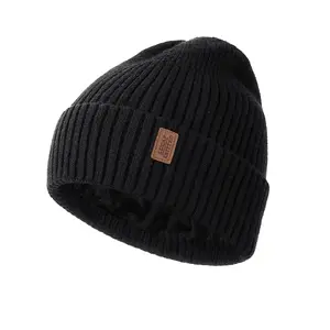 1 count of 4 colors to choose from for men and women's warm beanie hat, fleece lined warm hat, unisex fashionable knitted cuff hat, suitable for winter outdoor sports hiking, is the best choice for gifts