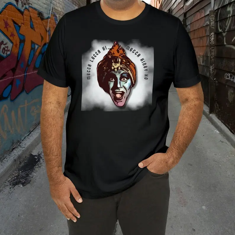 Jambi | Pee-Wee's Playhouse, Mecca Lecca Hi, Mecca Hiney Ho, Genie, Pee-wee T-shirt, 1980's, 80's T-Shirt, Men's T-Shirt, Women's T-Shirt
