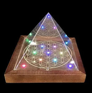 Pyramid Of Light for Crystal Grid Display - Elegant Crystal Grid Art with Unique Design and Spiritual Symbolism