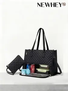 Women's Laptop Tote Bag, 15.6 Inch Work Tote with Insulated Lunch Compartment, Water Resistant Office Shoulder Bag, Anti-Theft Pocket