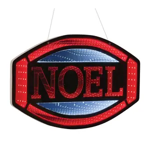 Melrose 94336DS 360-Degree Stand 15.75 in. Acrylic UL Plug Red & White Ekkolight Noel LED Sign, Traditional Festive Home Decor