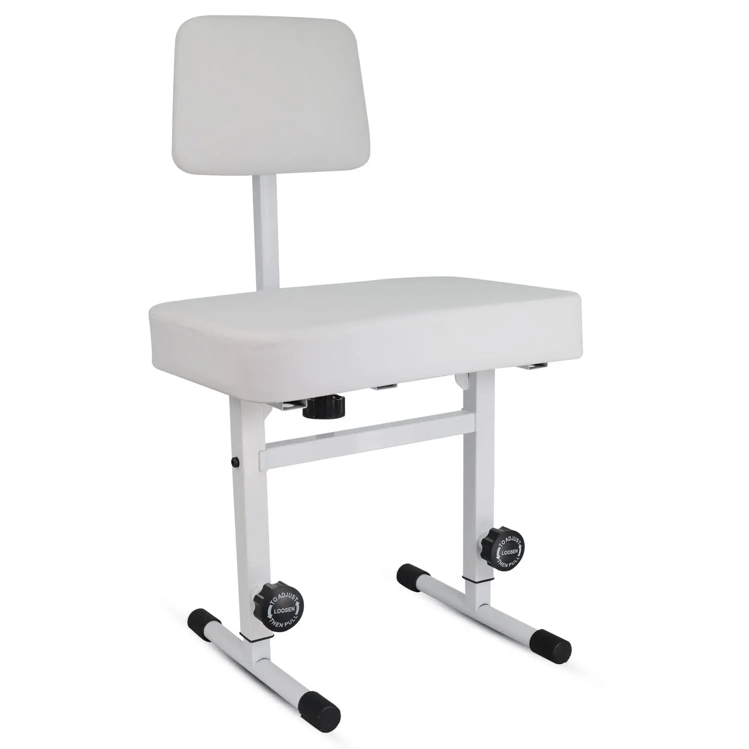 5 Core Piano Bench 3" Padded Cushioned Stool w Backrest Heavy Duty Musician Chair Height Adjustable