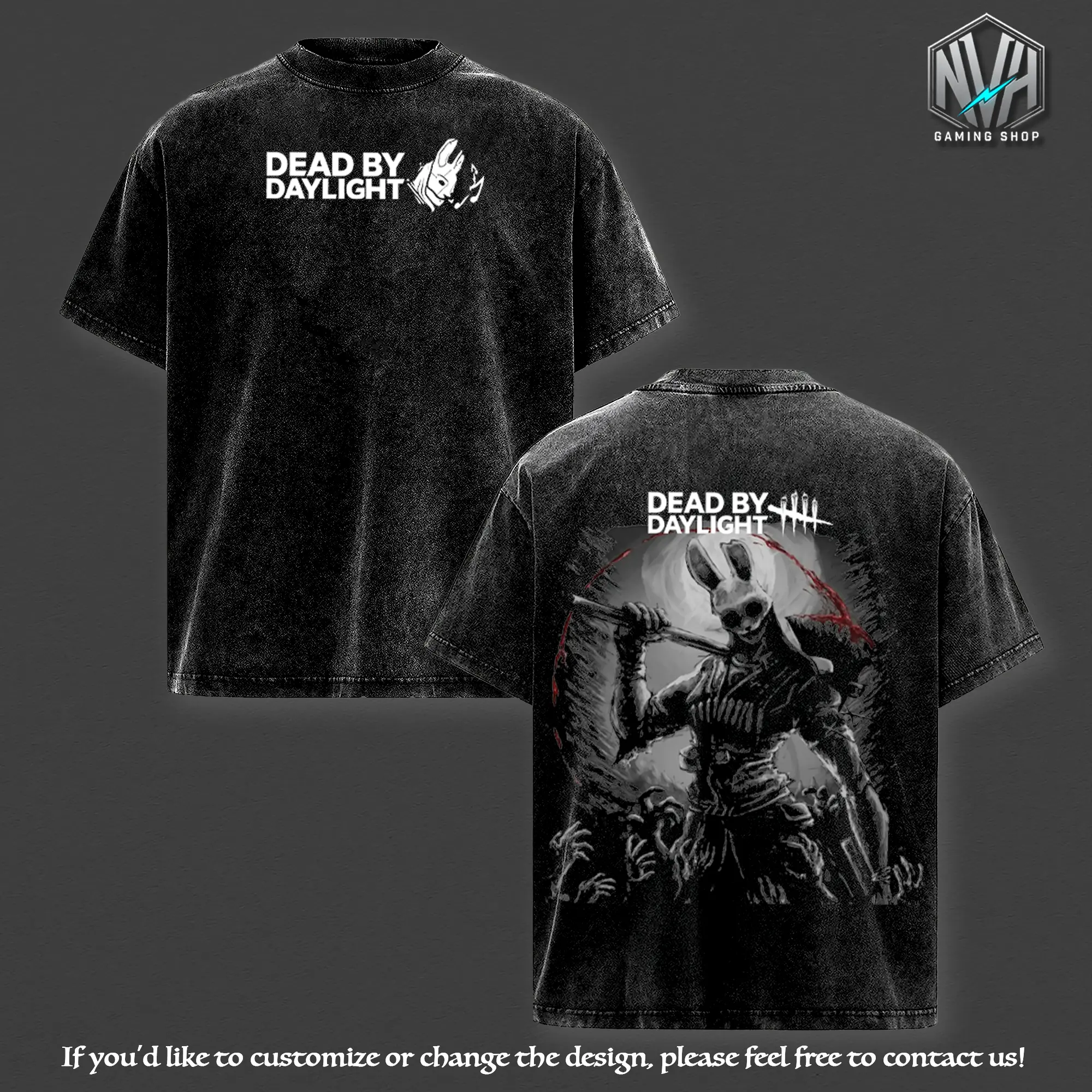 Dead By Daylight Graphic, The Huntress (Ana) Vintage Washed, Gaming Fans Unisex Cotton Top Tee, Survival Horror Game Crew Neck T-Shirt, Oversized Graphic Tee Men, Game Lover Shirt, Casual Streetwear Apparel