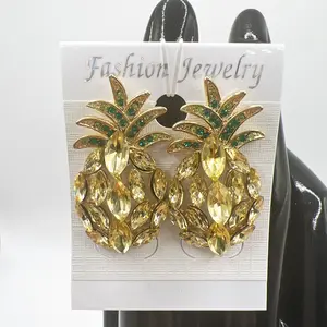 Rhinestone Pineapple Earrings | Playful & Cute | Fun Summer Accessories