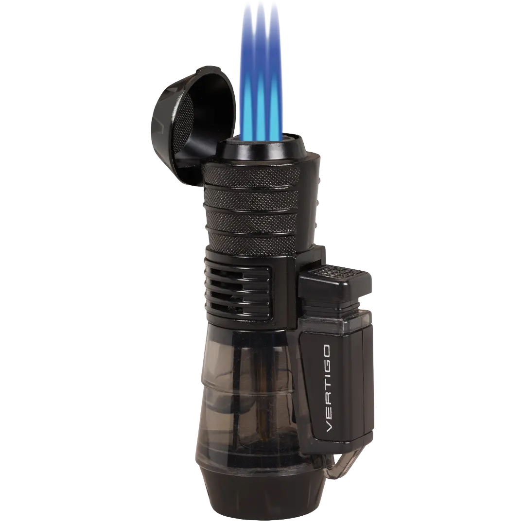 Vertigo Sputnik Triple Flame Lighter with Large Flame Adjuster & Single Action Ignition for Reliable High-Quality Lighting