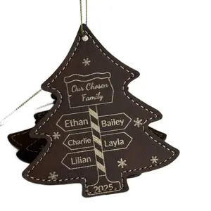 Personalized Family Christmas Ornament - Customizable Tree or Round Shape with Family Names 2025