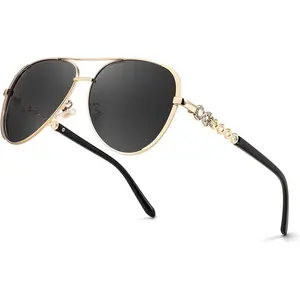 FEISEDY Retro Polarized  Sunglasses for Women 70s Vintage Trendy Shades B4147