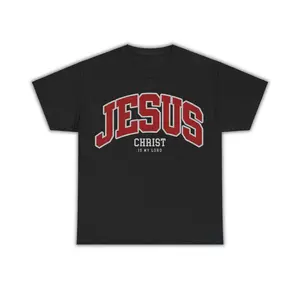Jesus Christ Is My Lord Christian Graphic T-Shirt – Varsity Style Faith Tee