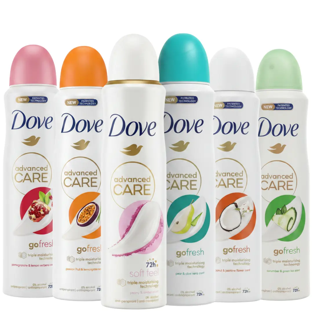 Dove Women's Antiperspirant Deodorant Spray 6-Pack Variety Mix 150mL Each | Random Assortment