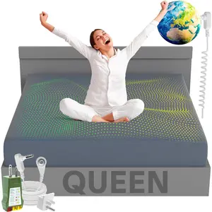 Grounding Sheets  Size 60x80x13.5 Inches -  Cotton &  Fiber Composition, Gray  Bed Sheets  Size for Overall Improved Wellbeing, with 15 ft Grounding Cord