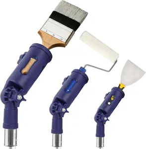 Foxtrot Multi-Angle Brush Extender - Extension Pole Holder for Brush, Roller, Scraper - Rotating Head, Handle Grip - Reach Ceilings,, Corner Edges - Blue