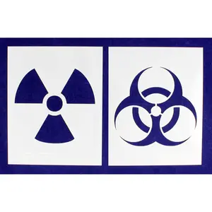 Radiation-Bio Hazzard Stencils 2 Piece Set 4.8 x 6 Inches
