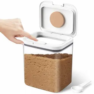 Brown Sugar Container Airtight, 2 Quart Brown Sugar Keeper Storage Container with Spoon
