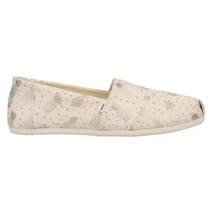 TOMS Womens Alpargata Graphic Slip On Flats Casual - Beige