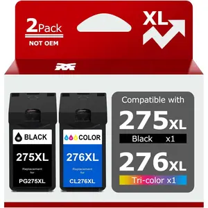 Remanufactured Ink  Replacement for  275 and 276 XL PG-275XL CL-276XL Ink for  PIXMA TS3520 TS3522 TS3500 TR4720 TR4722 TR4700 Printers (Blackx1, Color Combox1)